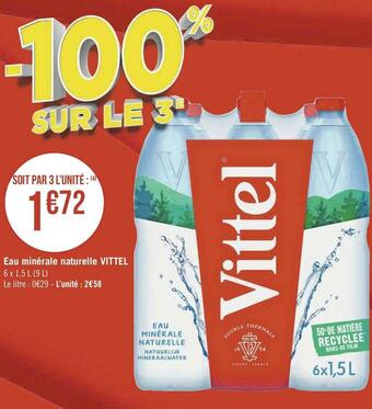 Géant Casino Vittel eau minérale naturelle offre