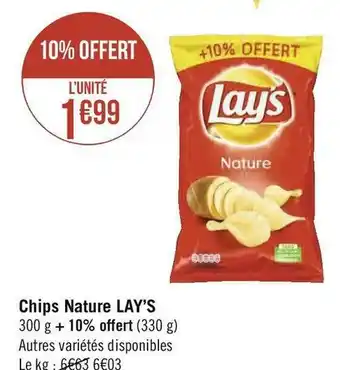 Géant Casino Lay’s chips nature offre