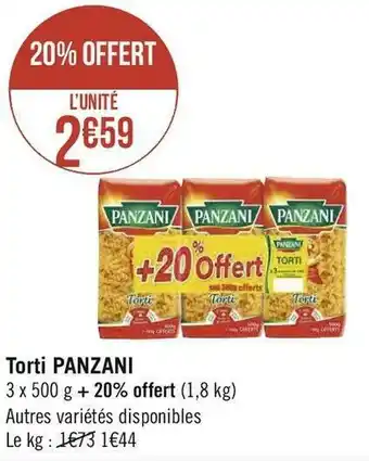 Géant Casino Panzani torti offre