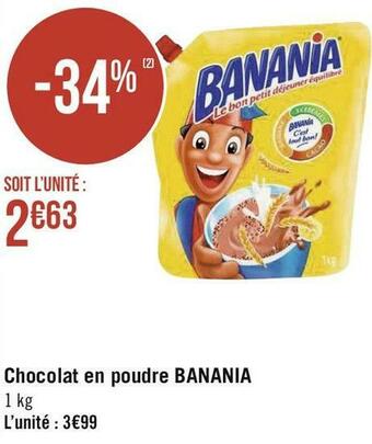 Géant Casino Banania chocolat en poudre offre