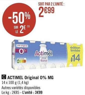 Géant Casino Danone actimel original offre