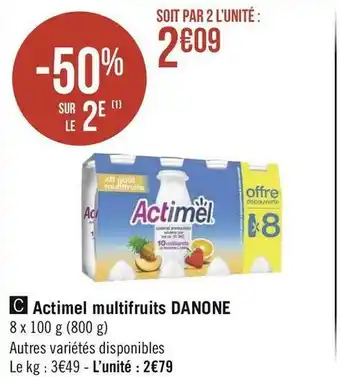 Danone actimel multifruits