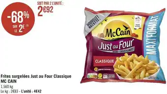 Mc cain frites surgelées just au four classique