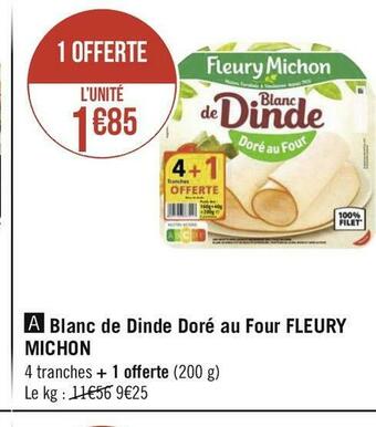 Géant Casino Fleury michon blanc de dinde doré au four offre
