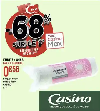 Géant Casino Casino disques coton double face offre