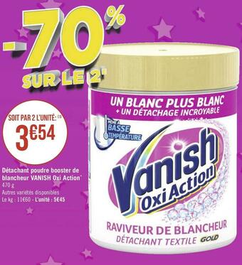 Vanish détachant poudre booster de blancheur oxi action