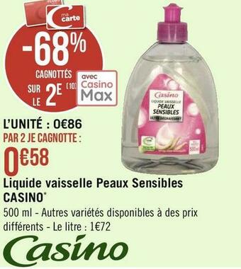Casino liquide vaisselle peaux sensibles