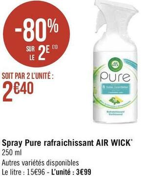 Géant Casino Air wick spray pure rafraichissant * offre
