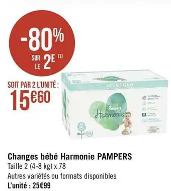 Géant Casino Pampers changes bébé harmonie offre