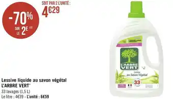 Géant Casino L’arbre vert lessive liquide au savon végétal offre