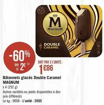 Magnum bâtonnets glacés double caramel