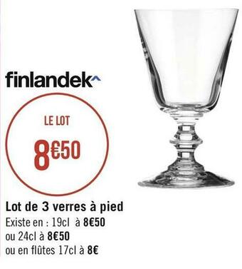 Finlandek lot de 3 verres à pied