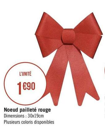 Géant Casino Noeud pailleté rouge offre