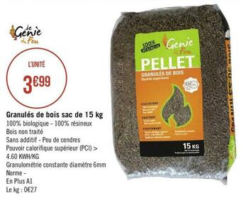Granulés de bois sac de 15 kg