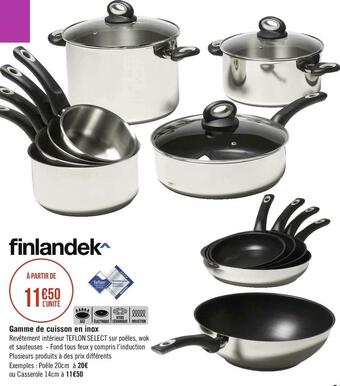 Géant Casino Finlandek gamme de cuisson en inox offre