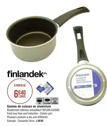 Géant Casino Finlandek gamme de cuisson en aluminium offre