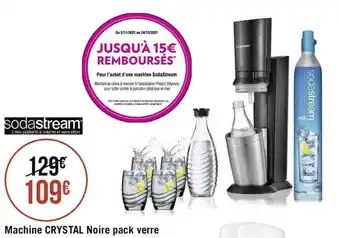 Sodastream machine crystal noire pack verre