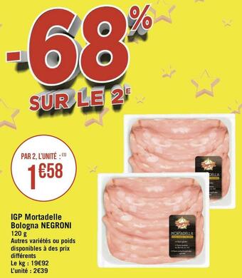 Géant Casino Negroni igp mortadelle bologna offre