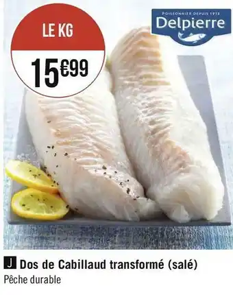 Dos de cabillaud transformé (salé)