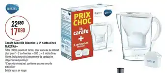 Géant Casino Brita carafe marella blanche + 2 cartouches maxtra+ offre