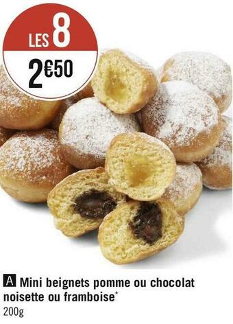 Mini beignets pomme ou chocolat noisette ou framboise