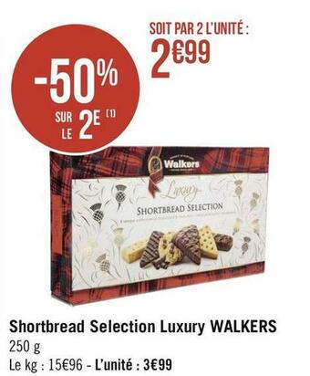 Géant Casino Walkers shortbread selection luxury offre