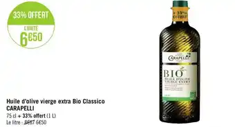 Géant Casino Carapelli huile d’olive vierge extra bio classico offre
