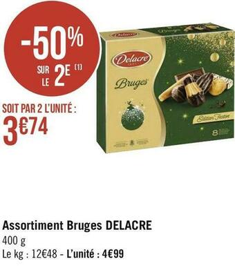 Géant Casino Delacre assortiment bruges offre