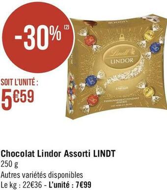 Géant Casino Lindt chocolat lindor assorti offre