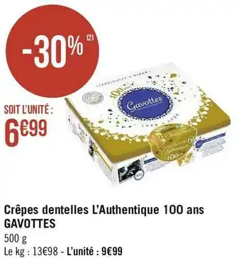 Gavottes crêpes dentelles l’authentique 100 ans