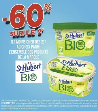 Géant Casino St hubert bon plan sur l’ensemble des produits de la marque st hubert bio offre