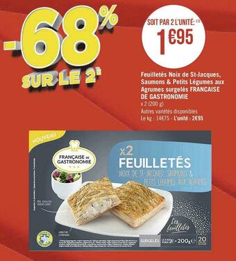Francaise de gastronomie feuilletés noix de st-jacques, saumons & petits légumes aux agrumes surgelés