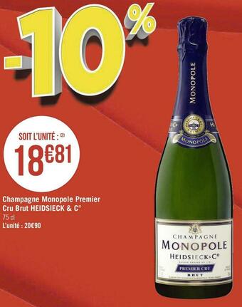 Géant Casino Heidsieck & c° champagne monopole premier cru brut offre
