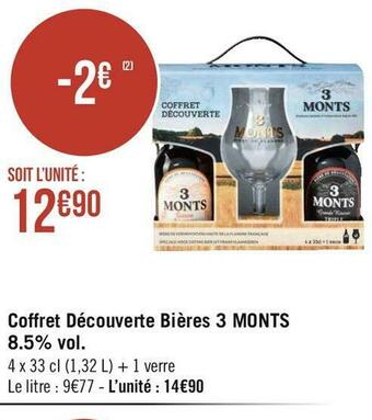 Géant Casino 3 monts coffret découverte bières 8.5% vol. offre