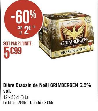 Géant Casino Grimbergen bière brassin de noël 6,5% offre