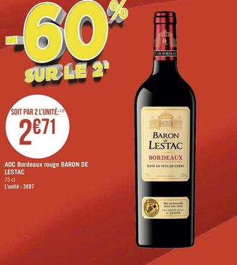 Baron de lestac aoc bordeaux rouge