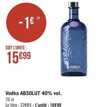 Absolut vodka vodka 40% vol.