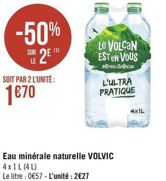 Géant Casino Volvic eau minérale naturelle offre
