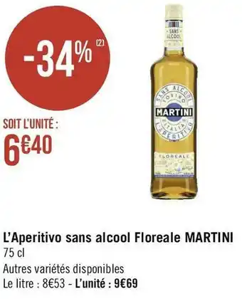 Géant Casino Martini l’aperitivo sans alcool floreale offre