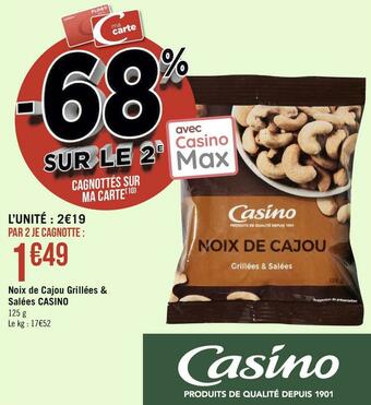 Casino noix de cajou grillées & salées