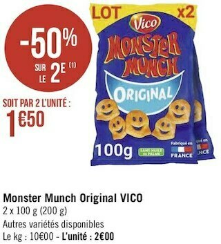 Géant Casino Vico monster munch original offre