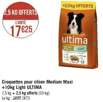 Ultima croquettes pour chien medium maxi +10kg light