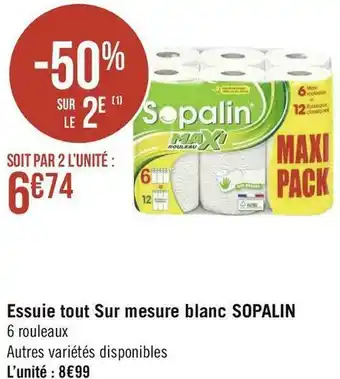 Géant Casino Sopalin essuie tout sur mesure blanc offre