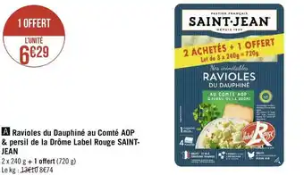 Géant Casino Saintjean ravioles du dauphiné au comté aop & persil de la drôme label rouge offre