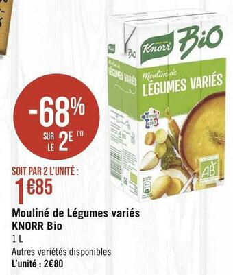 Knorr bio mouliné de légumes variés