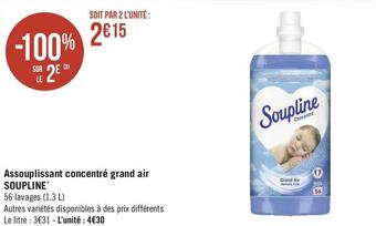 Géant Casino Soupline assouplissant concentré grand air* offre