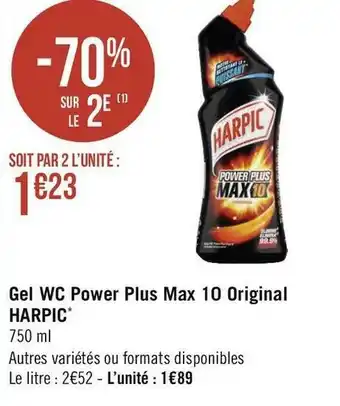 Géant Casino Harpic gel wc power plus max 10 original* offre