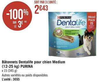 Géant Casino Purina bâtonnets dentalife pour chien medium (12-25 kg) offre