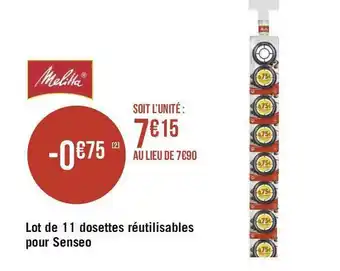 Géant Casino Senseo lot de 11 dosettes réutilisables pour offre