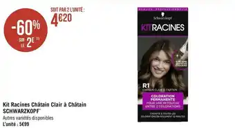 Géant Casino Schwarzkopf kit racines châtain clair à châtain offre